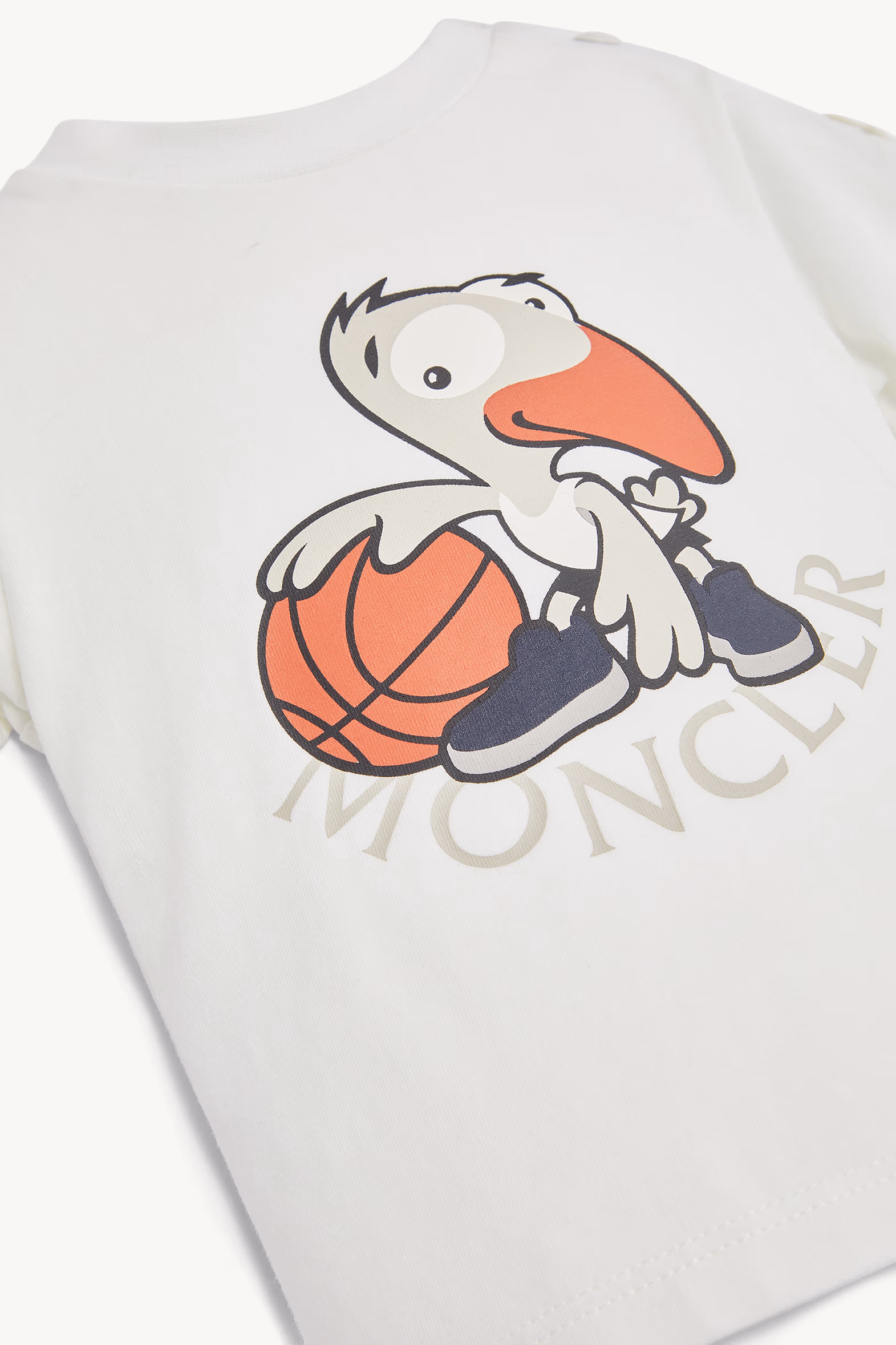 Camiseta de algodón con motivo de baloncesto Niño Blanco Moncler 3